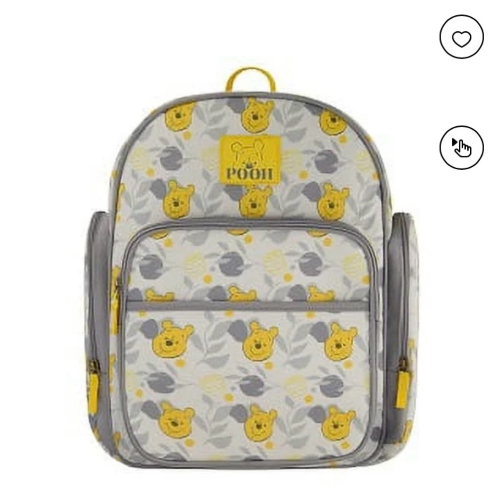 Disney Pooh backpack diaper bag - Yellow and Gray